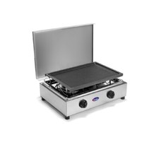 Fornello 2 fuochi a gas GPL METANO acciaio inox con piano estraibile con piastra