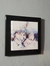 Quadro stampa supporto mdf nero Rolling Stones musica Salvadori Arte