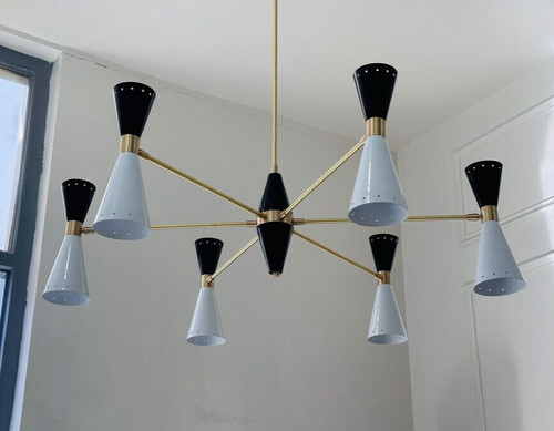 Lampadario sputnik ottone - lampadario,