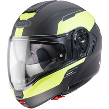 Caberg Levo Prospect Casco Pieghevole Casco Moto Nero Opaco/Giallo Fluo...
