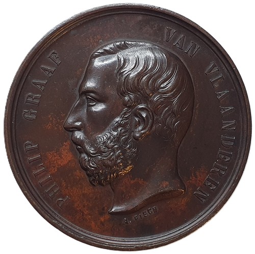 1875 belgio medaglia bronzo - 1875,