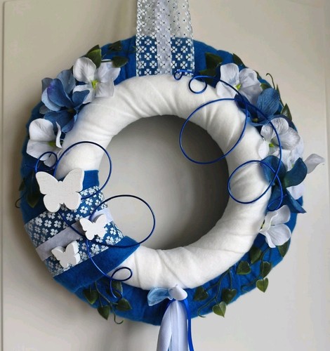 Ghirlanda porta primavera blu