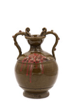 Vaso in ceramica smaltata verde A Chiense