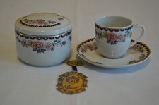 Prezioso Set Tazzine e Piattini + Zuccheriera in ceramica di Limoges