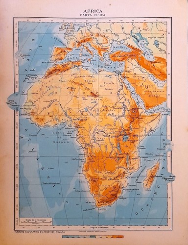 Carta geografica antica africa - carta,