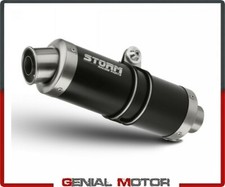 Scarichi Storm by Mivv Oval nero inox per Suzuki Dl V-strom 1000 2004 04