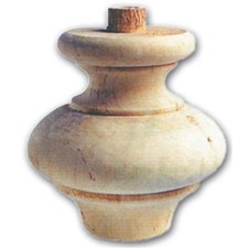 Gamba per Mobili a Cipolla in Legno di Ontano Tornito 118x118 mm Art. 03.0031