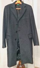 Cappotto Uomo Benetton 80% Lana Color Grigio Scuro Taglia 46 (M)