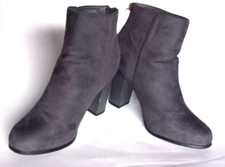 STIVALETTI TRONCHETTO DONNA IN PELLE SCAMOSCIATA GRIGIA - OCCASIONE