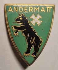 Pin/Spilla smaltata di Andermatt (Svizzera), Lorioli-Milano, anni '40/'50