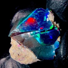 Fire opal grezzo naturale nero - fire,