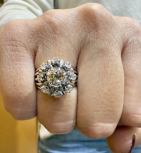 Antico anello oro bianco - anello, 18