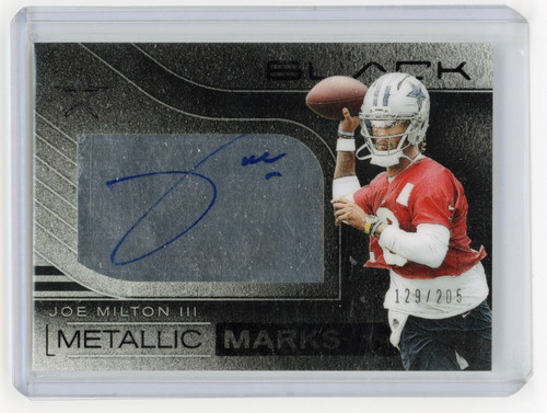 2025 panini black joe milton - black,