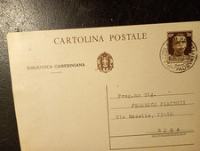 Padova BIBLIOTECA CAMERINIANA CARTOLINA SPEDITA AUTOGRAFATA PIAZZOLA 19 DIC 1938