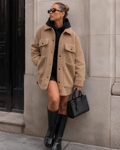 Zara teddy shacket giacca - giacca, in
