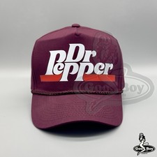 Cappello vintage Dr Pepper Trucker in corda marrone berretto snapback