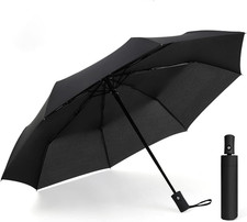 Ombrello Pieghevole Da Viaggio, Rinforzato Antivento, Compatto, Automatico, Legg