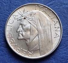 COIN MINISTERO TESORO I.P.Z.S. MONETA ZECCA £ 500 LIRE 1965 "DANTE ALIGHIERI" #7