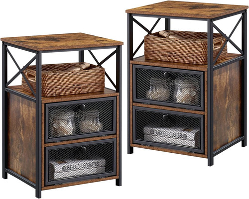 Comodino moderno marrone - , noce