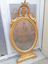 Antica Cornice 800 Ovale In Legno DOrato E Cromolitografia Sacra