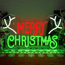 Buon Natale Neon Segni Rosso E