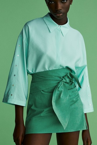 Zara minigonna verde - minigonna, con