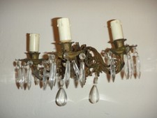 COPPIA APPLIQUES IN Ottone/Bronzo dorato CON CRISTALLI