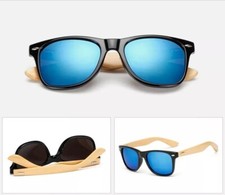 Wood Eyewear New L00K Occhiale da sole polarizzato in legno bamboo 100%UV block