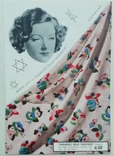 CARTOLINA PUBBLICITARIA TESSUTI RAION RINASCENTE CINEMA STELLA DI DAVIDE ROMA 