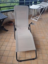 Sdraio Formentera basculante in acciaio e textilene beige per relax all’aperto