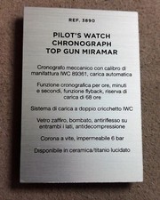 IWC Display Ref.3890 Pilot's Watch Chronograph Top Gun Miramar