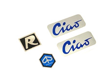 KIT COMPLETO ADESIVI BLU PIAGGIO CIAO ERRE ,R  SERBATOIO PARAFANGO STEMMA \\