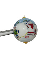 Palla di Natale - Vetro Opaline decorata a mano - Pupazzo di Neve 2015