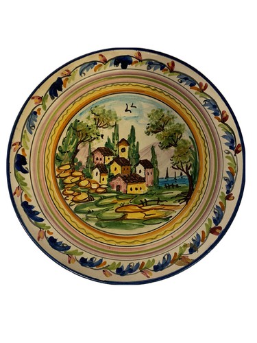Piatto ceramica decorato - in,