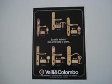 advertising Pubblicità 1984 MANIGLIE VALLI & COLOMBO