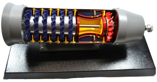 Turbojet gas engine - turbojet,