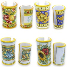 Porta Bicchieri per acqua o per caffè (1Unità) ceramica Caltagirone, 4 Opzioni D