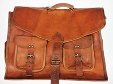 Uomo Pelle Vintage Messenger Laptop Della Penna Porta Computer Spalla Case Borsa