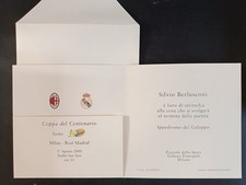 Invito Cena COPPA del CENTENARIO MILAN REAL MADRID - 1 agosto 2000 (B)