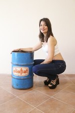 Latta olio fiat anni 70 vintage bidone 38 x 60 cm motore lubrificanti torino