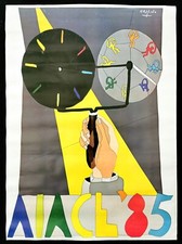 NESPOLO AIACE poster manifesto 1985 Ugo '85 Orologio Clock G48
