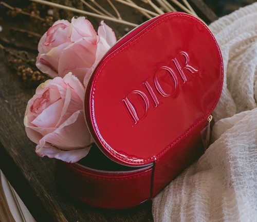 Dior red patent makeup bag - makeup,