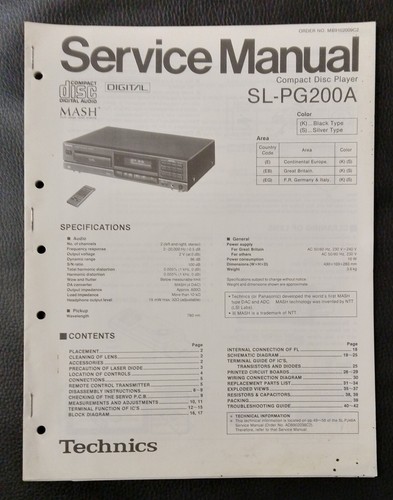 Technics pg200a lettore - sl-pg200a,