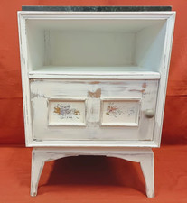 Comodino restaurato in stile shabby primi metà del novecento