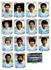 Messico 86 Panini Lotto 15 Stickers Uruguay Team Gutierrez Aguilera Originali Mai Usati