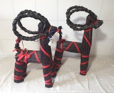 2x capra alce renna natalizia decorativa ornamento vintage Christmas Yule