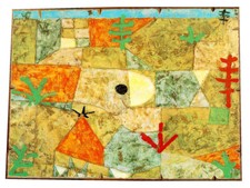 Stampa di Paul Klee, Southern Gardens  su pannello MDF completa di ganci