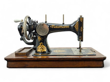 Macchina da cucire d'epoca Naumann con custodia, primi anni 900