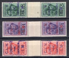 Emissioni C.L.N. Sondalo 1945 Fratelli Bandiera soprast., CEI serie n° 1/3 con i