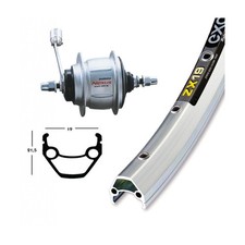 ruota posteriore 26x1,75 shimano nexus 8v contropedale silver RIDEWILL BIKE cicl